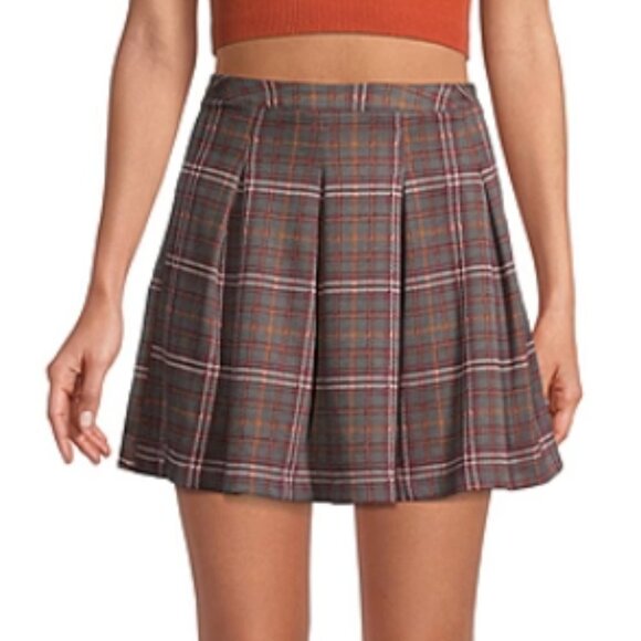 Arizona Womens Pleated Skirt Juniors Size XS Color James Grey - Picture 1 of 3